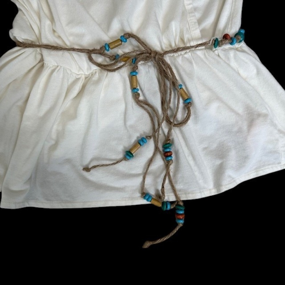 Ralph Lauren Polo Jeans Co. Cream Wrapped Draped Goddess Top Size M - Picture 8 of 14